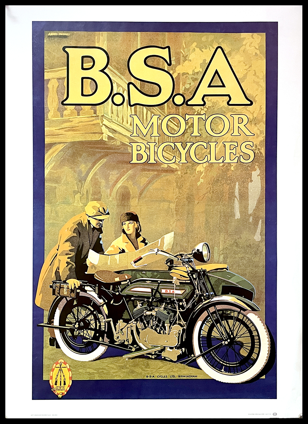 1990 ca. * Poster Automotive “B.S.A. Motor Bicycles” – A. John