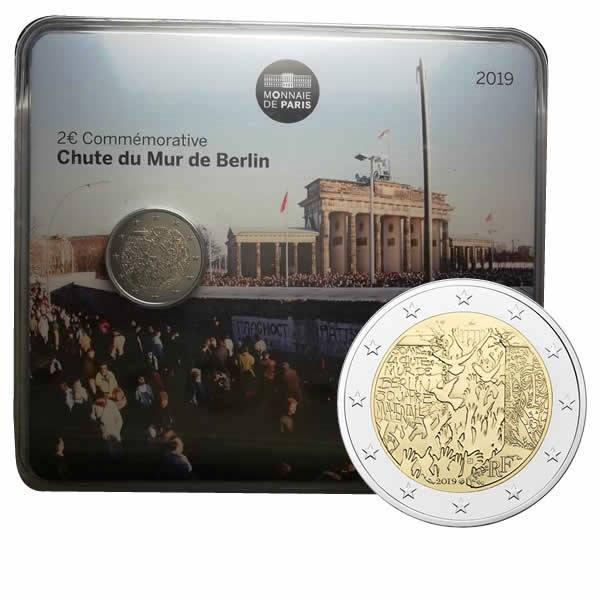 2 Euro Francia 2019 - 30&deg; Anniversario Caduta Muro Di Berlino - FDC In Rotolino