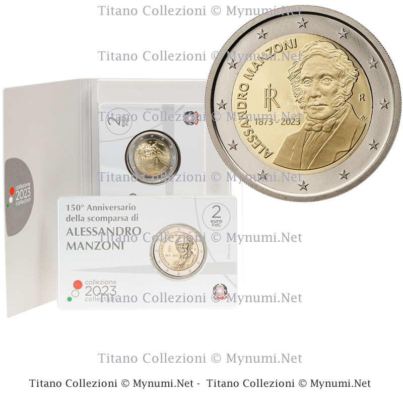 Coincard 2 Euro Commemorativi Italia 2023 Alessandro Manzoni Roma